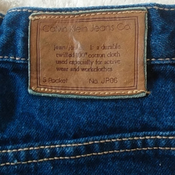 Calvin Klein Vintage 90's Y2K Classic Dark Wash Denim Pencil Skirt - Picture 6 of 6